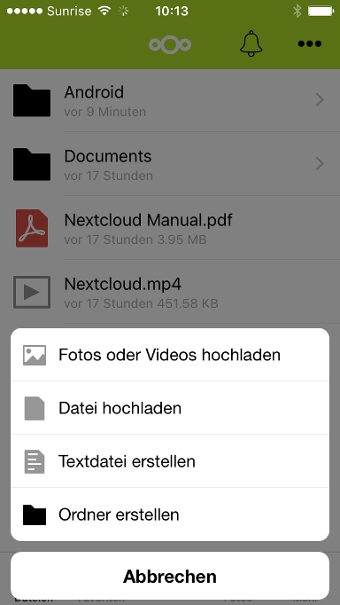 Nextcloud iOS App in Cloud Space - 06