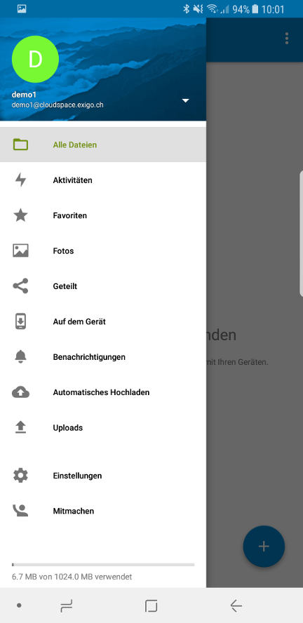 Nextcloud App für Android in Cloud Space - 07