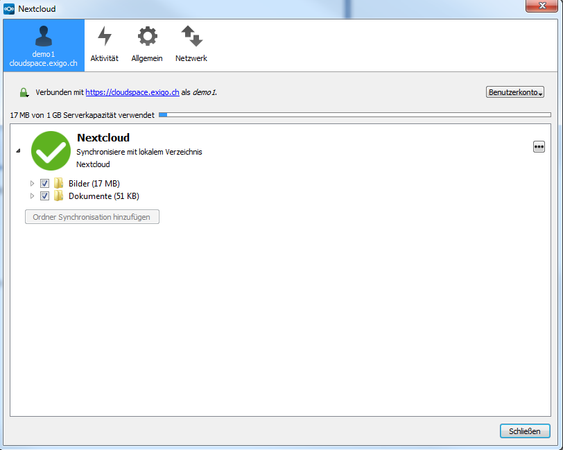Einrichtung Nextcloud Desktop Client - 10