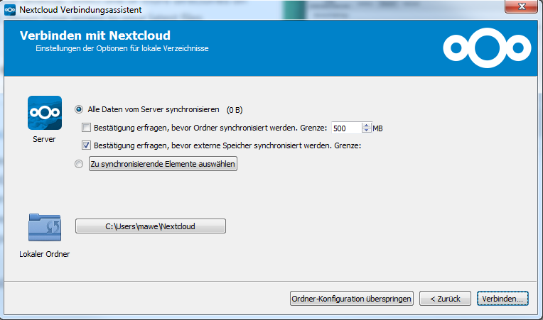 Einrichtung Nextcloud Desktop Client - 03