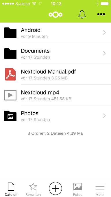 Nextcloud iOS App in Cloud Space - 04